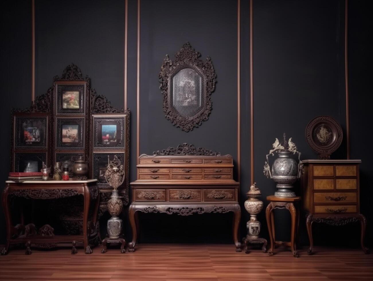 Islamic culture furniture with classical ornaments photo