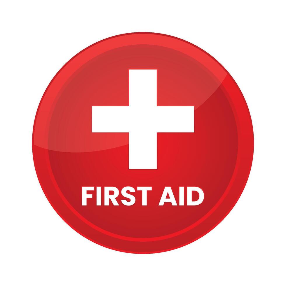 first aid red banner design vector