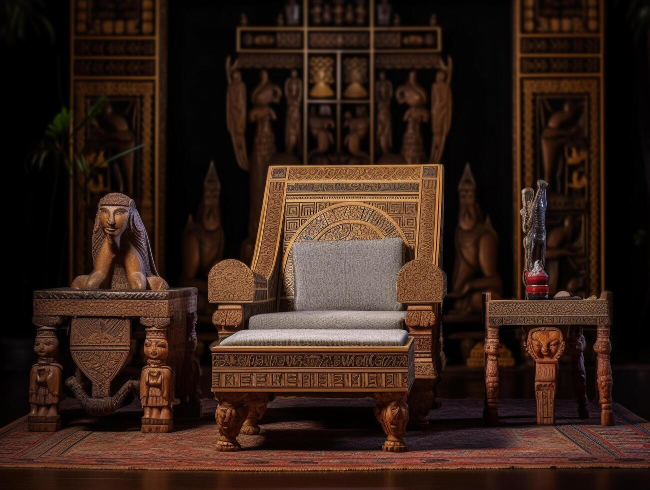 Egyptian furniture with classical ornaments photo