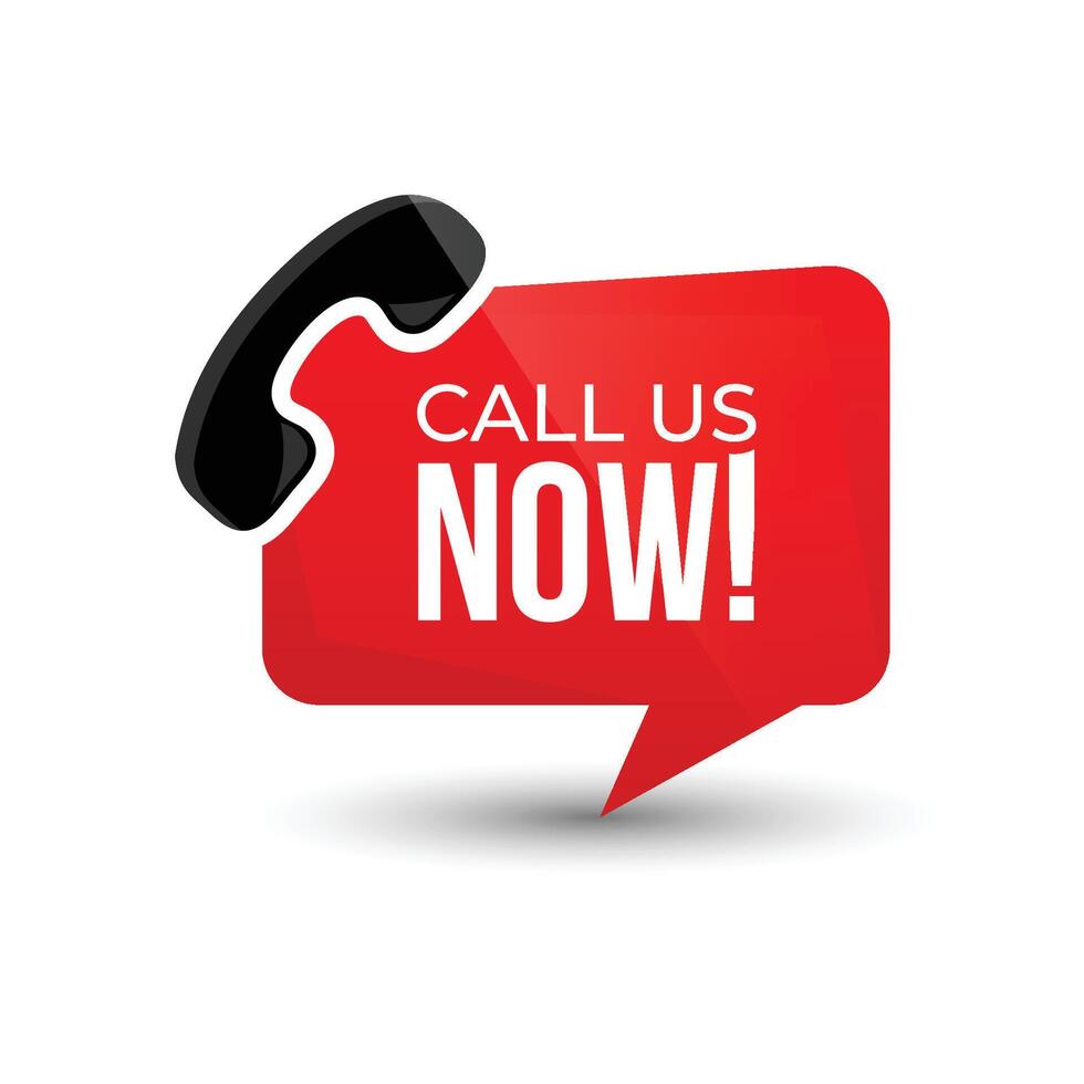 Call us now icons red and Black color vector