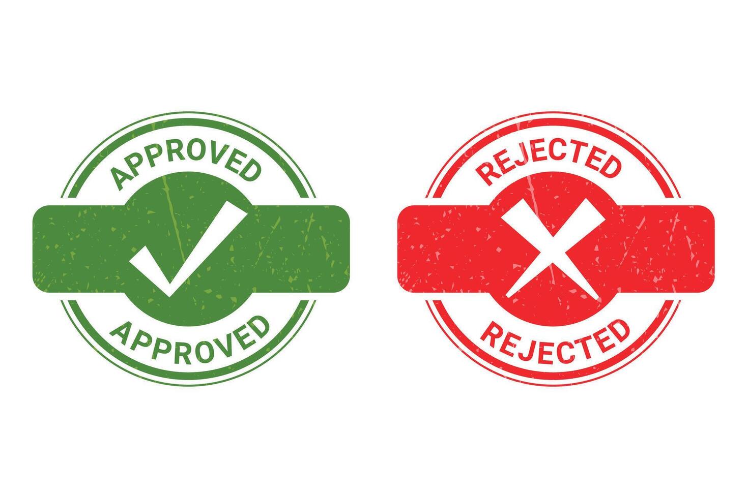 approved and rejected stamp design vector