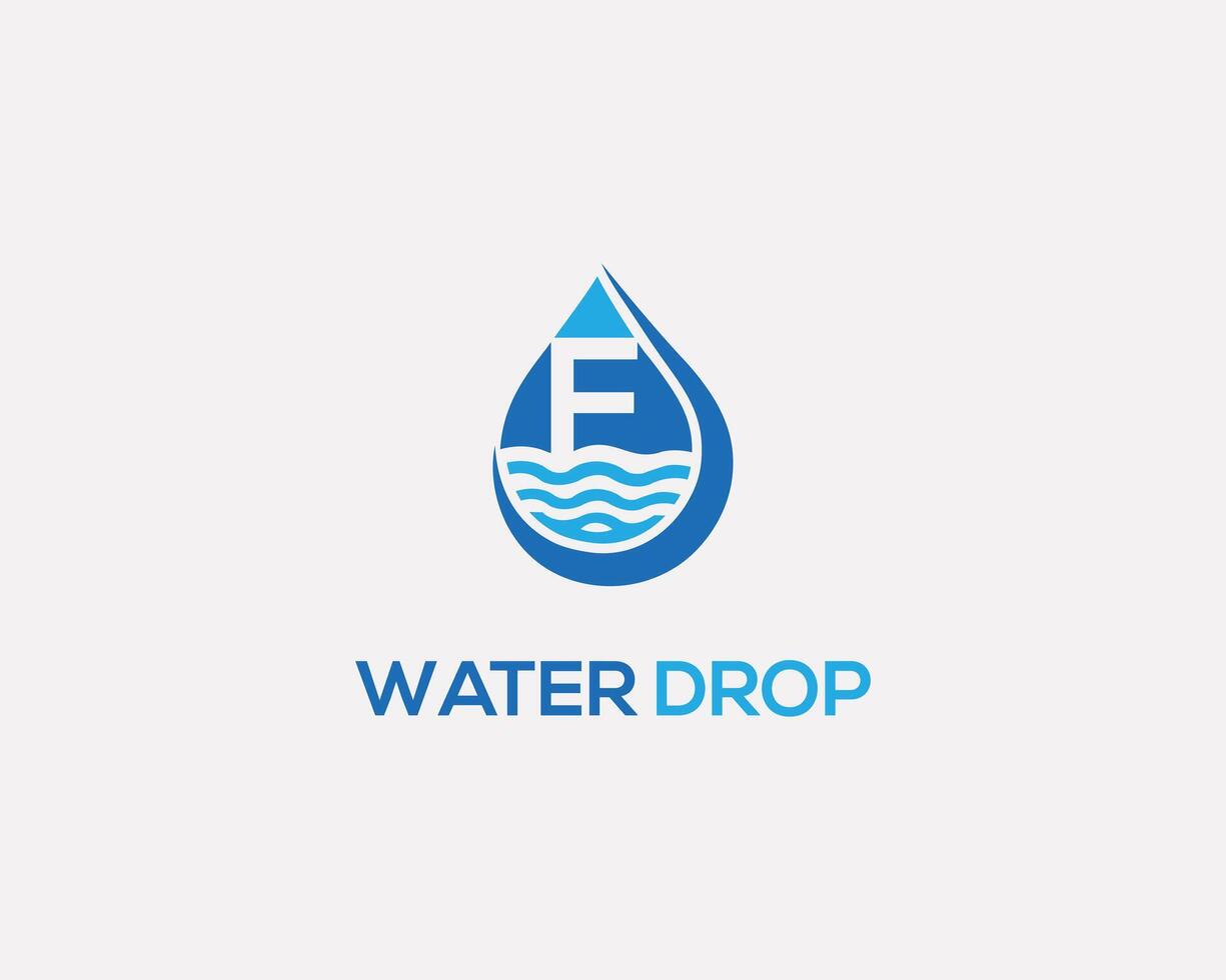 Letter F and water drop logo icon design concept template. vector