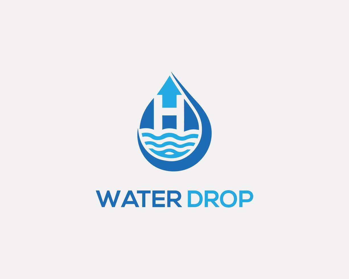 Letter H and water drop logo icon design concept template. vector