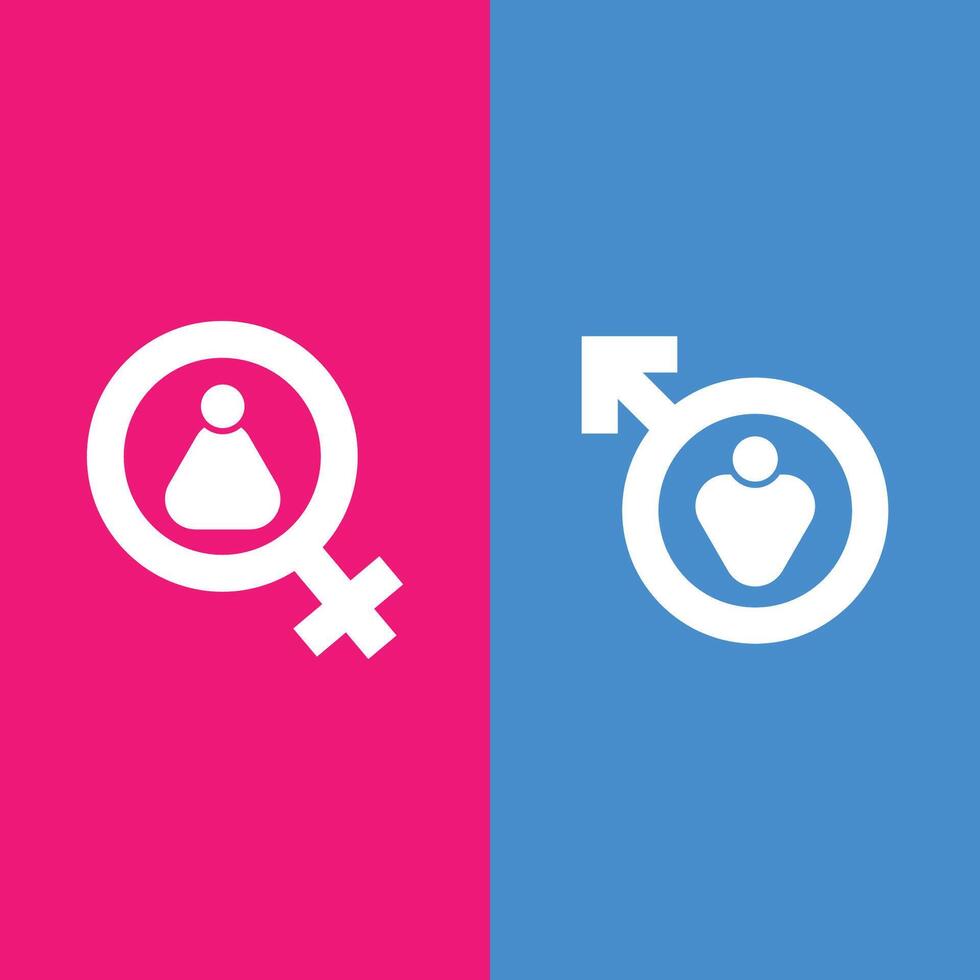 male female symbols Flat design vector