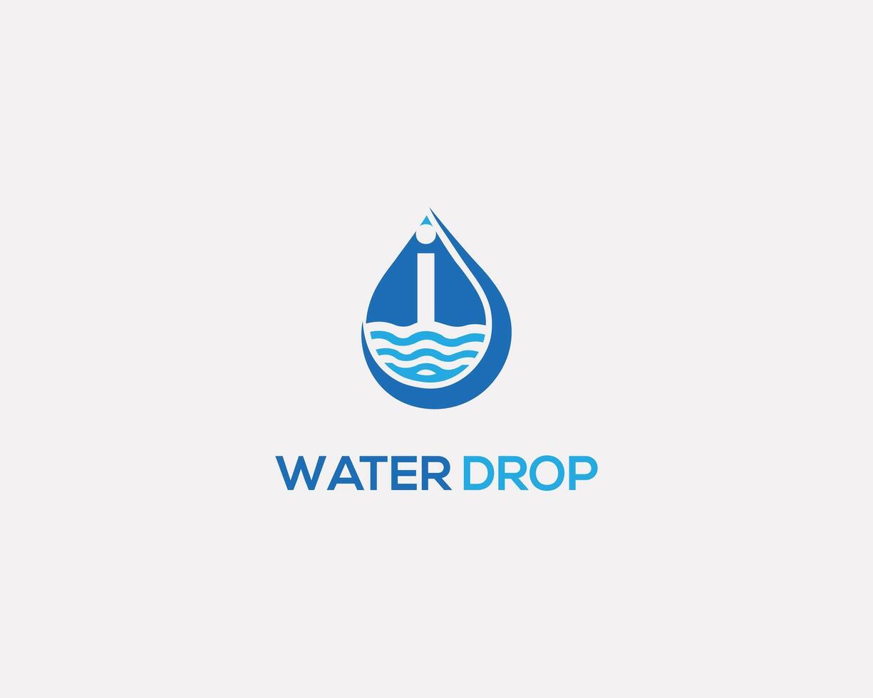 Letter i and water drop logo icon design concept template. vector