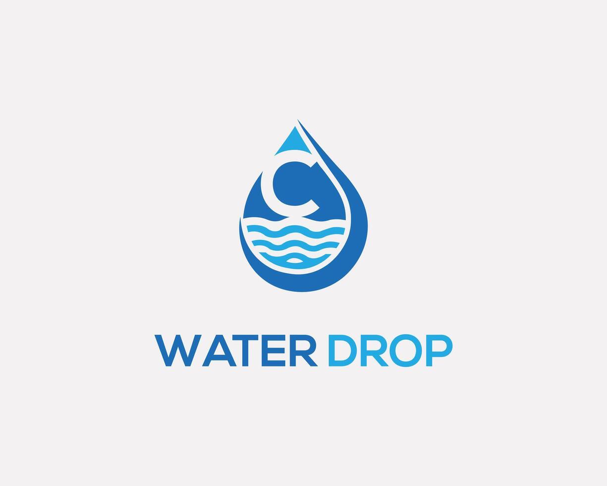 Letter C and water drop logo icon design concept template. vector
