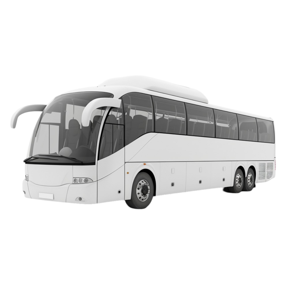 White Bus on Transparent Background AI-Generative png