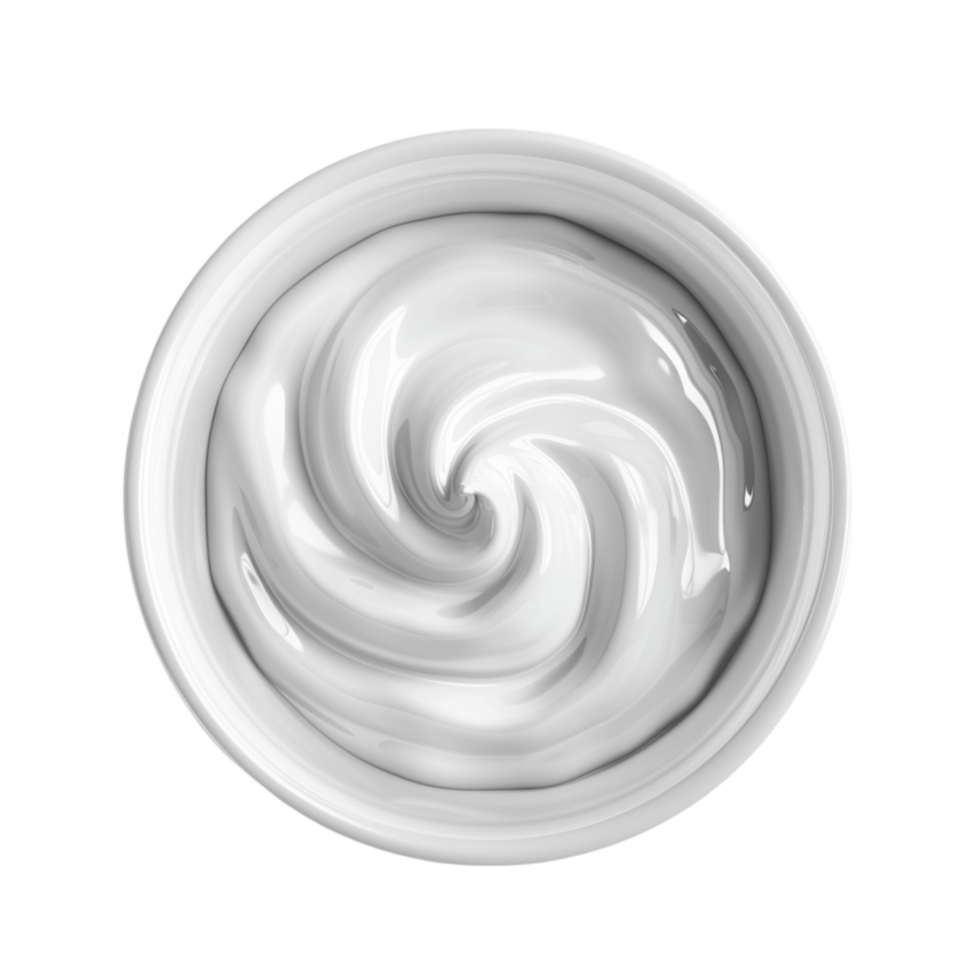 Bowl of Cream on Transparent Background AI-Generative png