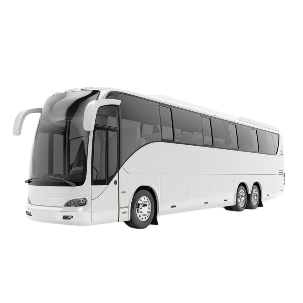 White Bus on Transparent Background AI-Generative png