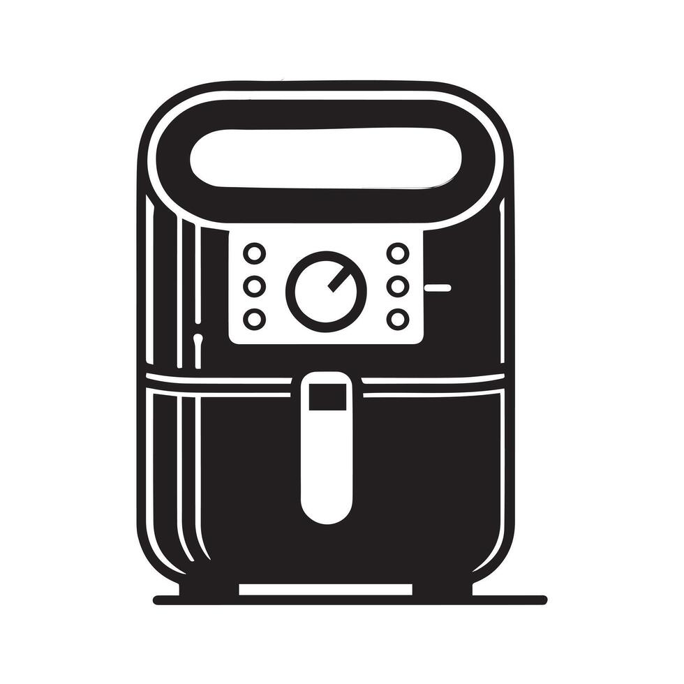 Isolated Air Fryer Icon on White Background. graphic icon vector