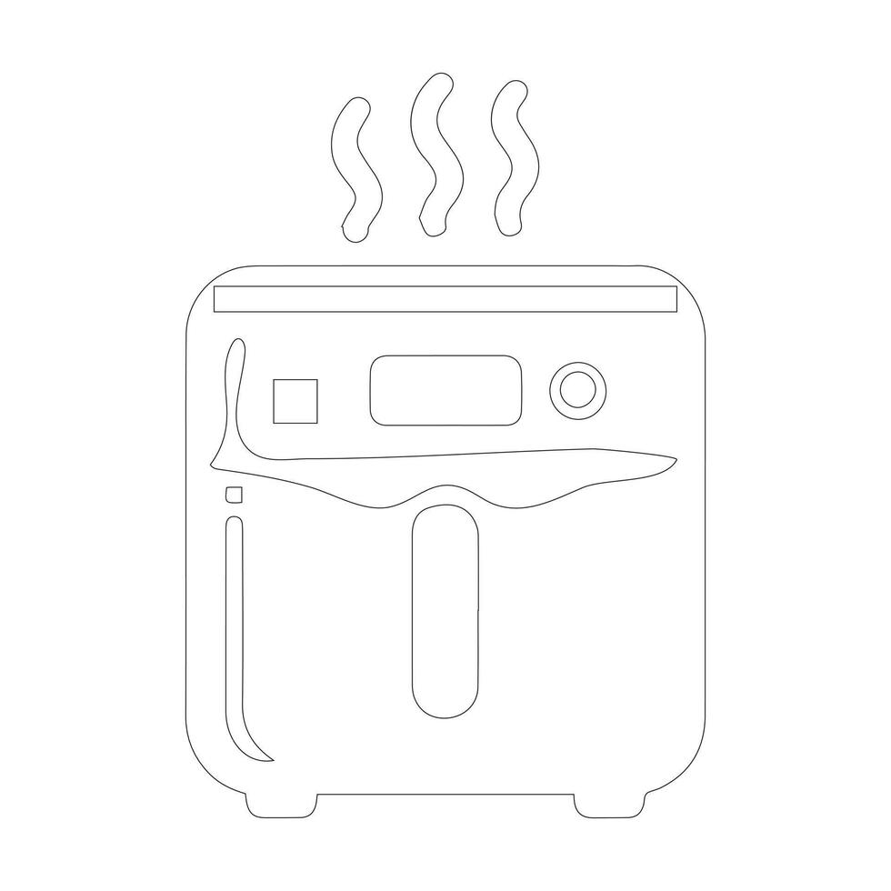 Isolated Air Fryer Icon on White Background. graphic icon vector