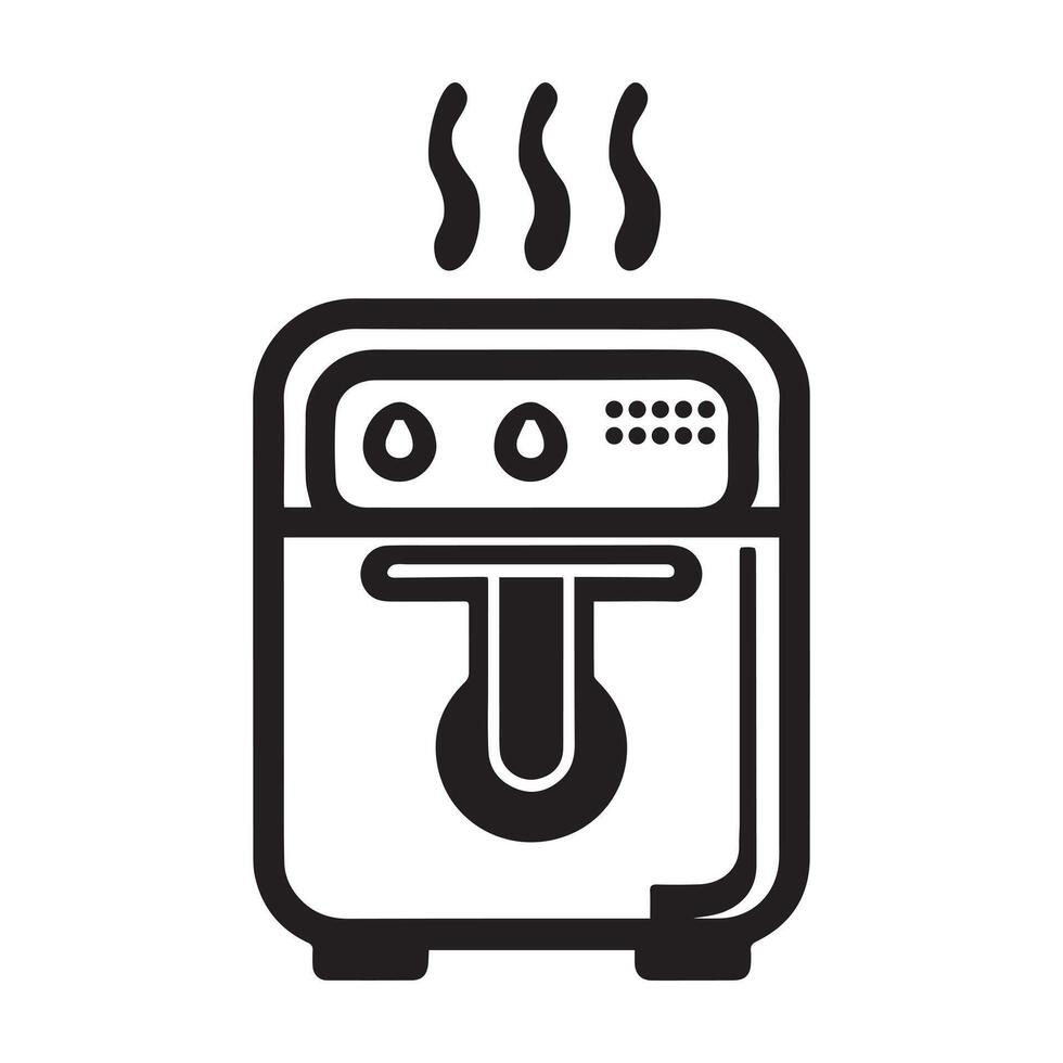 Isolated Air Fryer Icon on White Background. graphic icon vector