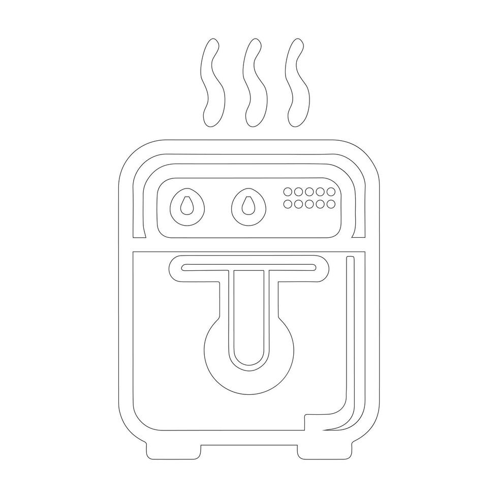 Isolated Air Fryer Icon on White Background. graphic icon vector