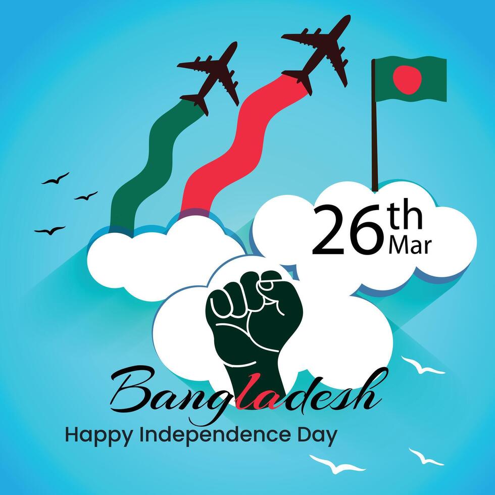 26 March independence Day of Bangladesh Social media Posts for internet content blog site. vector