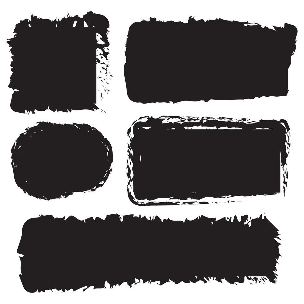 Set of paint brush stroke, ink splatter and artistic design elements, Dirty watercolor texture, box, frame, grunge background, trendy black paint, ink brush stroke vector
