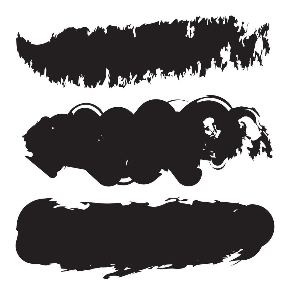 Set of paint brush stroke, ink splatter and artistic design elements, Dirty watercolor texture, box, frame, grunge background, trendy black paint, ink brush stroke vector