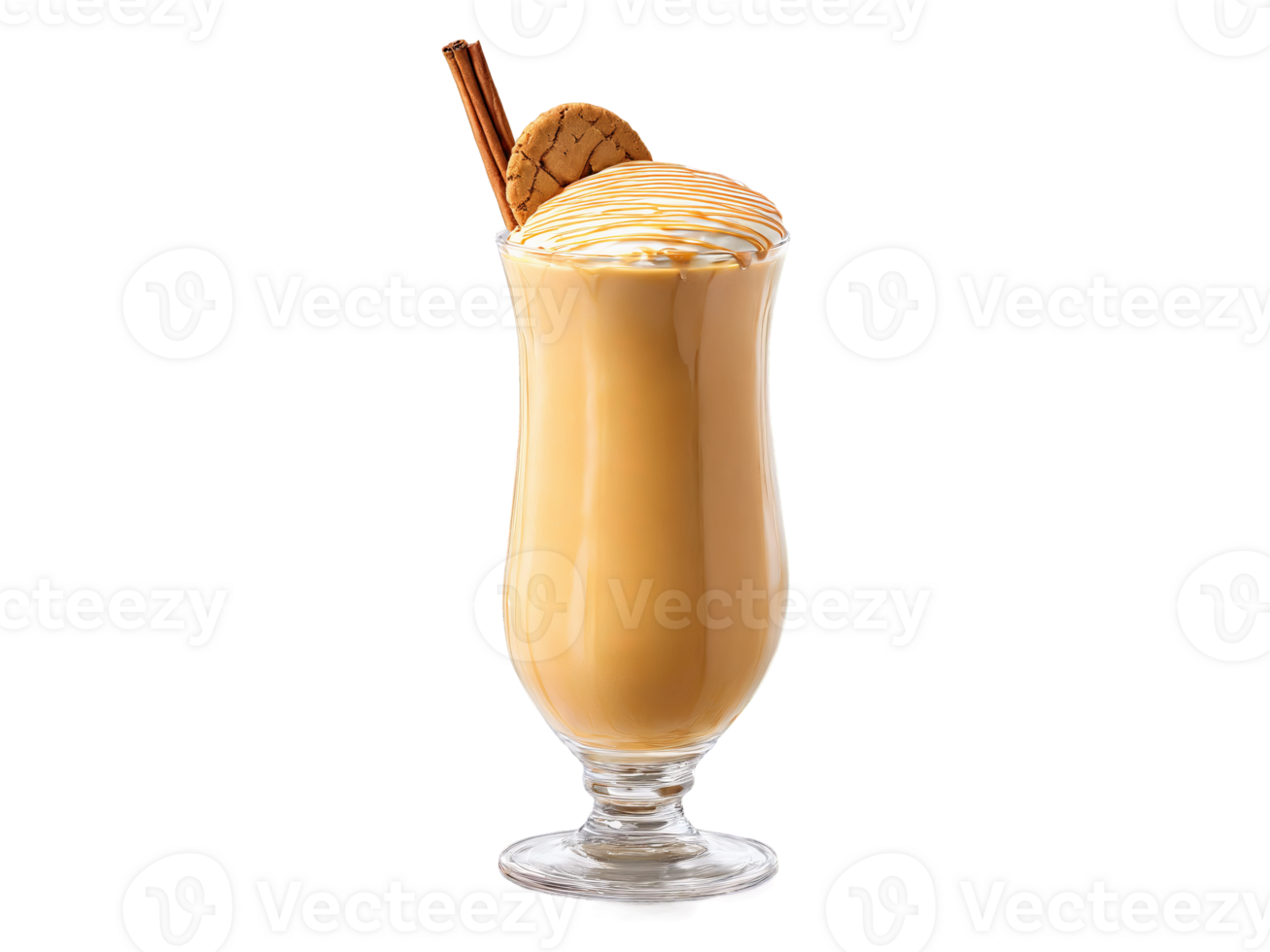Caramel Apple Crave A spiced apple smoothie with caramel drizzle in a tall slim glass png