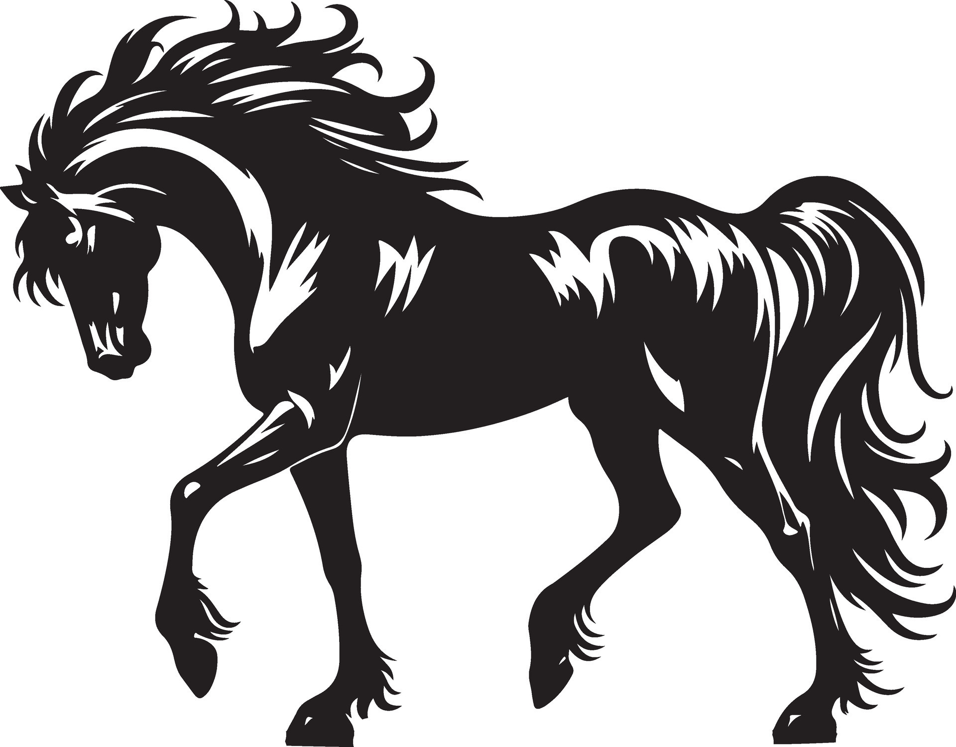 hourse silhouette, black color silhouette 46898749 Vector Art at Vecteezy