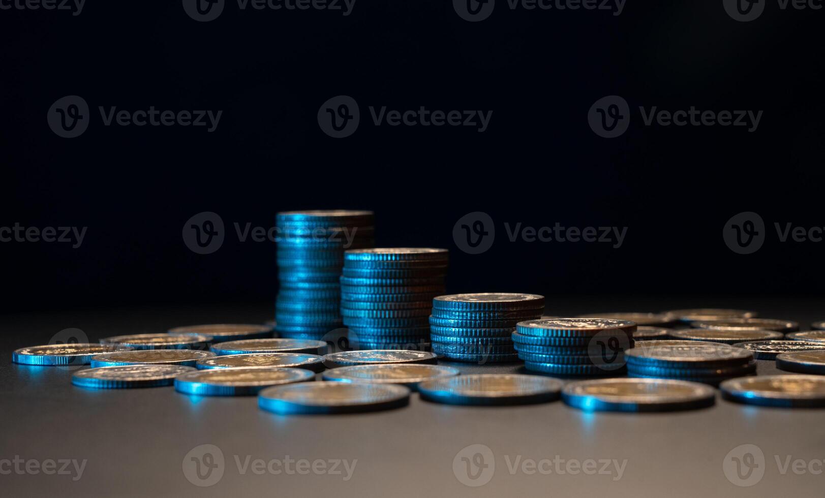 Stacks of Coins Showing Financial Growth photo