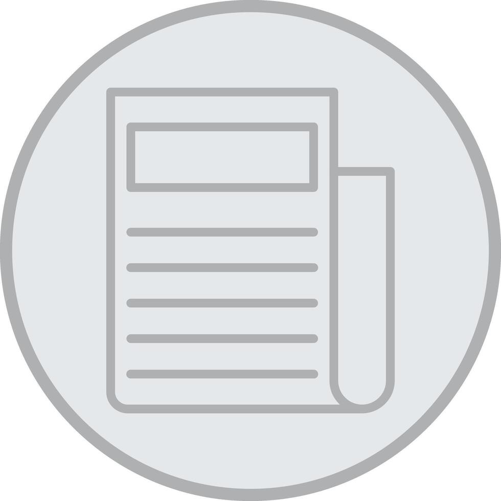 Newspaper Grey Line Circle Icon vector
