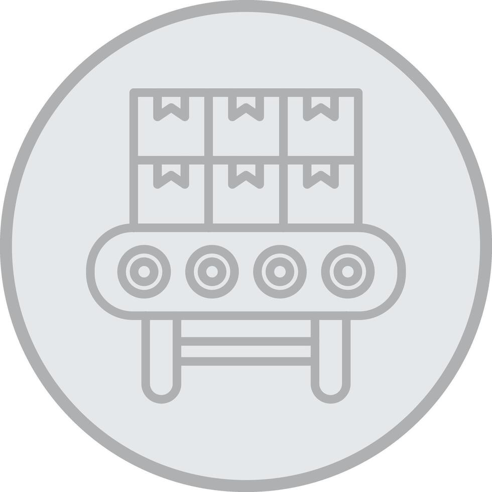 Shipping Pallet Grey Line Circle Icon vector