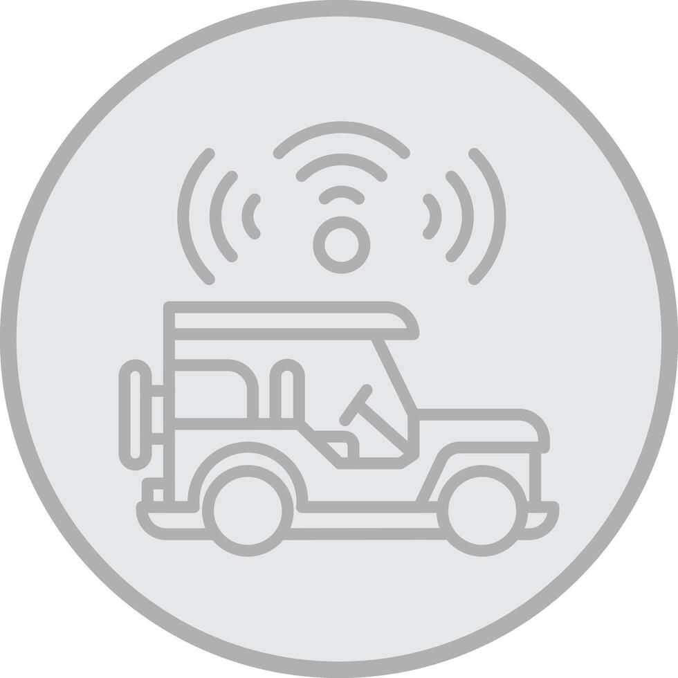 Autonomous Grey Line Circle Icon vector