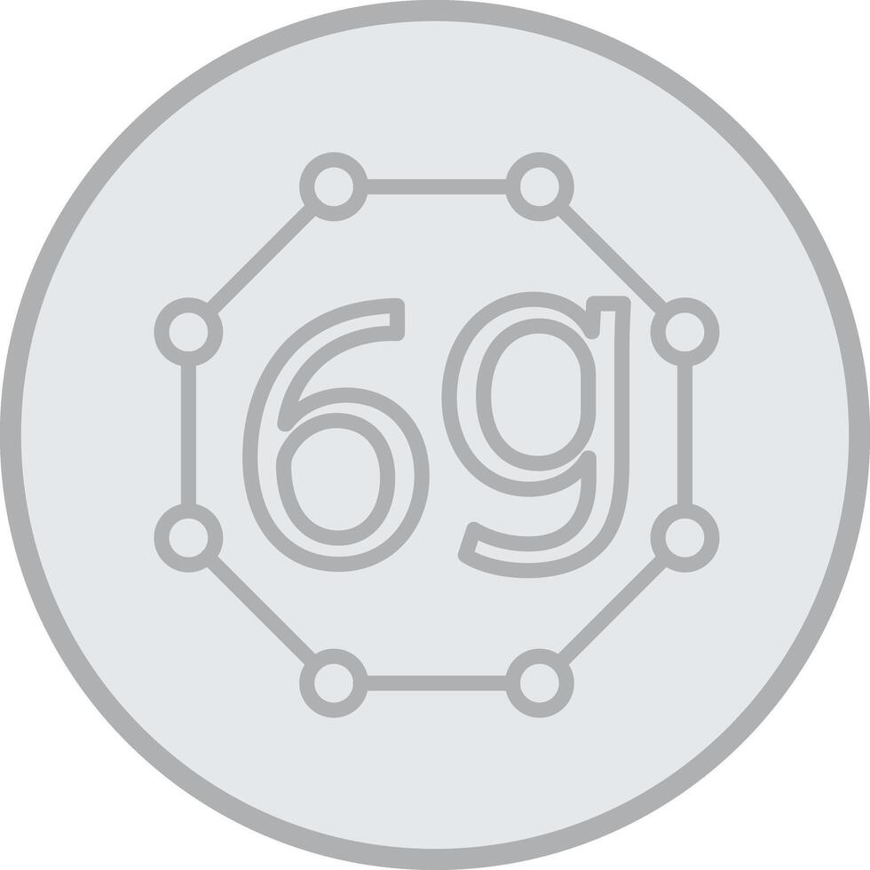 6g Grey Line Circle Icon vector
