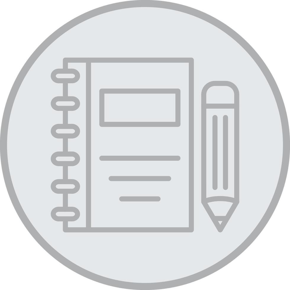 Notebook Grey Line Circle Icon vector