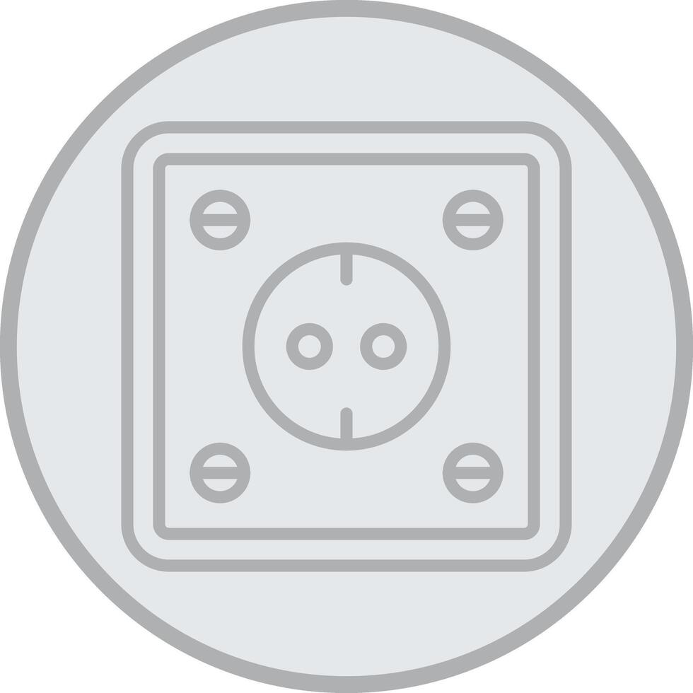 Socket Grey Line Circle Icon vector