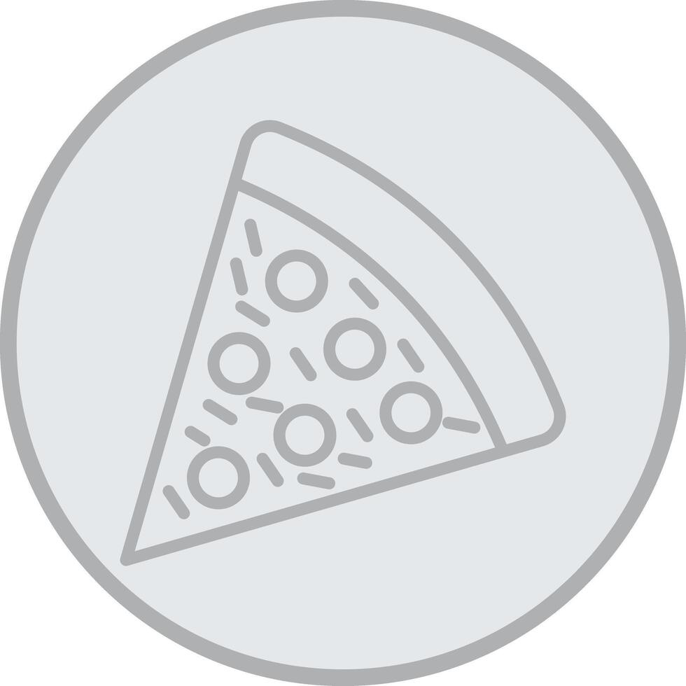 Pizza Grey Line Circle Icon vector