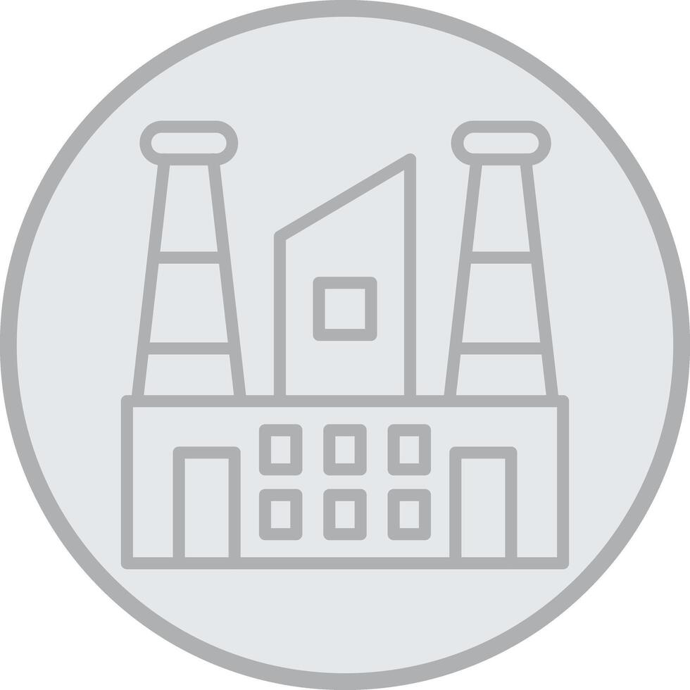 Power Plant Grey Line Circle Icon vector