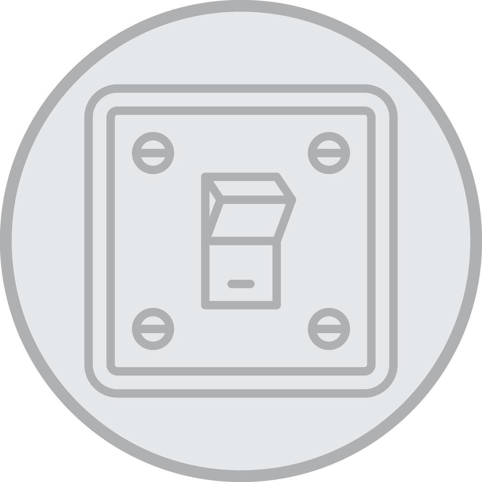 Light Switch Grey Line Circle Icon vector