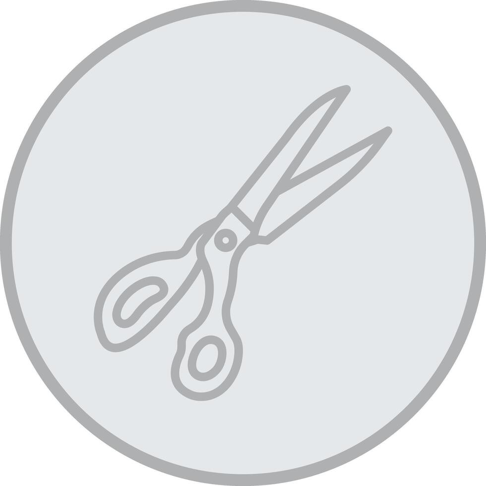 Scissors Grey Line Circle Icon vector