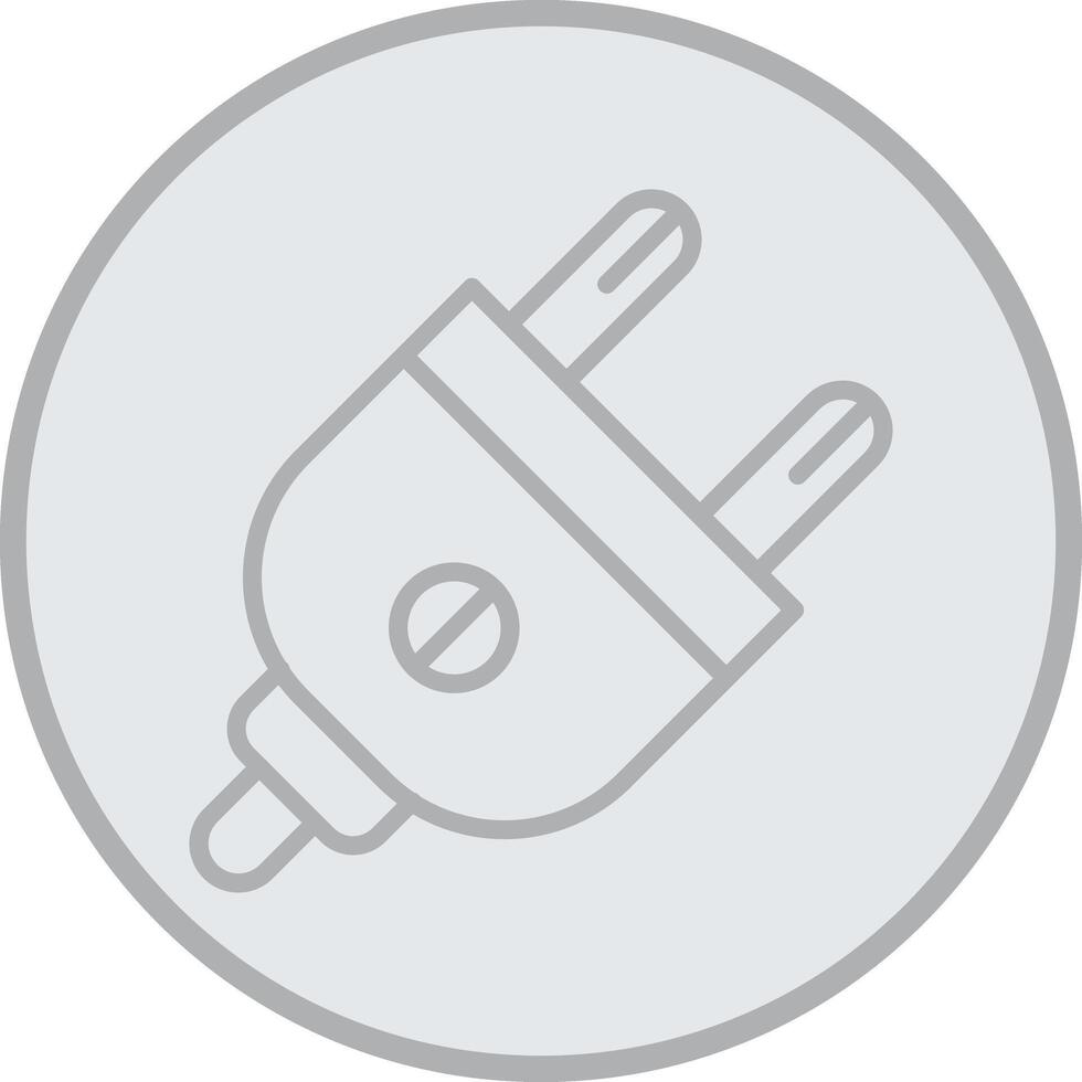 Plug Grey Line Circle Icon vector