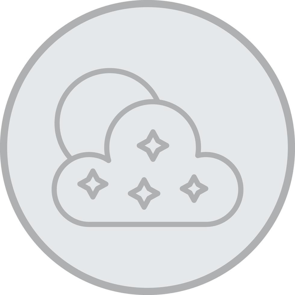 Cloud Grey Line Circle Icon vector