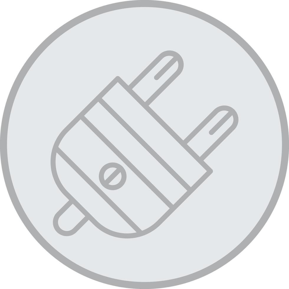 Plug Grey Line Circle Icon vector