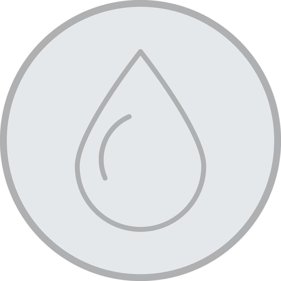 Water Drop Grey Line Circle Icon vector