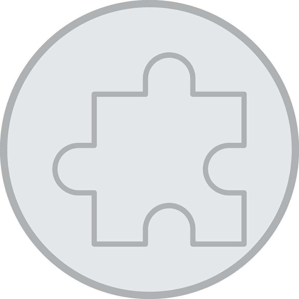 Puzzle Grey Line Circle Icon vector