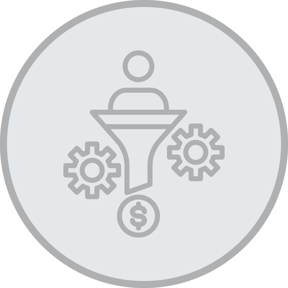 Conversion Rate Grey Line Circle Icon vector