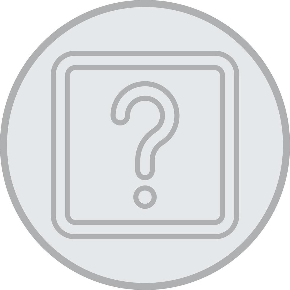 Question Mark Grey Line Circle Icon vector