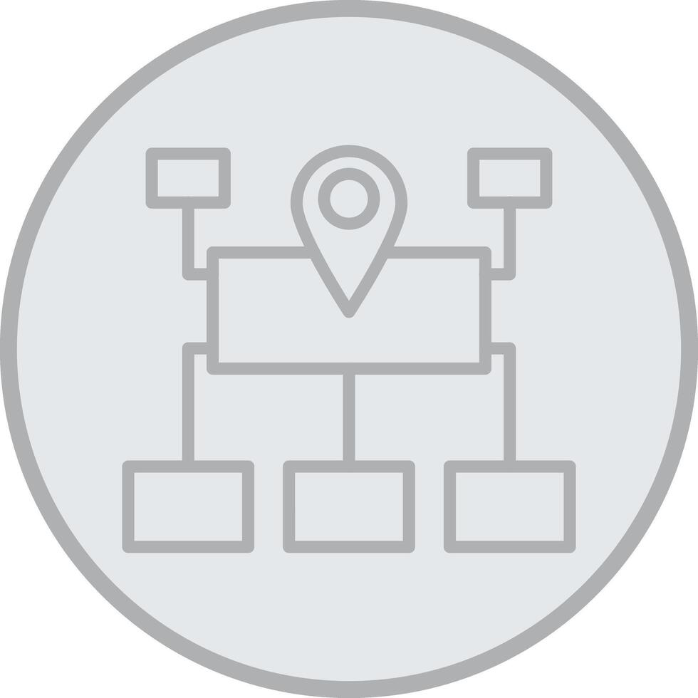 Sitemap Grey Line Circle Icon vector