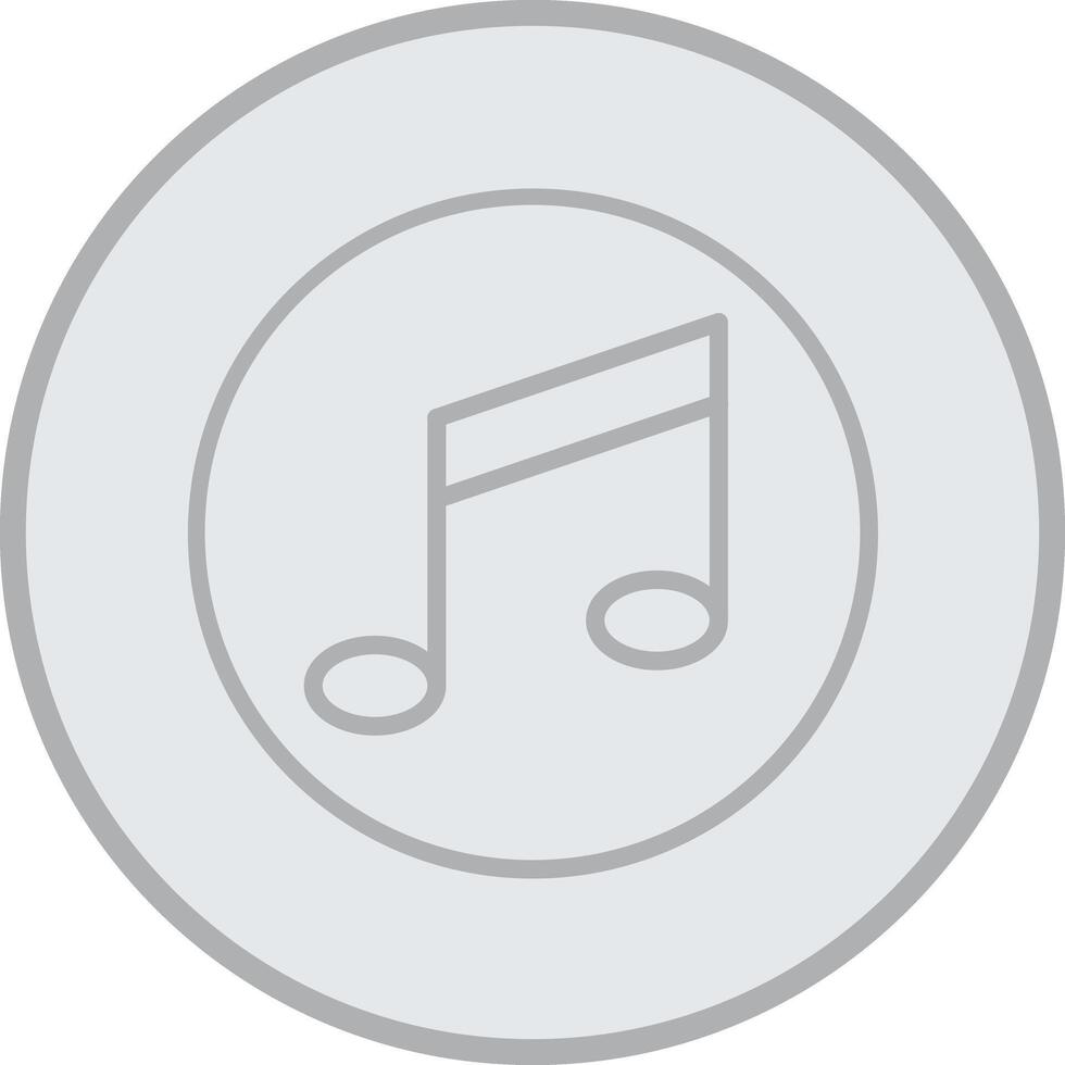 Music Note Grey Line Circle Icon vector