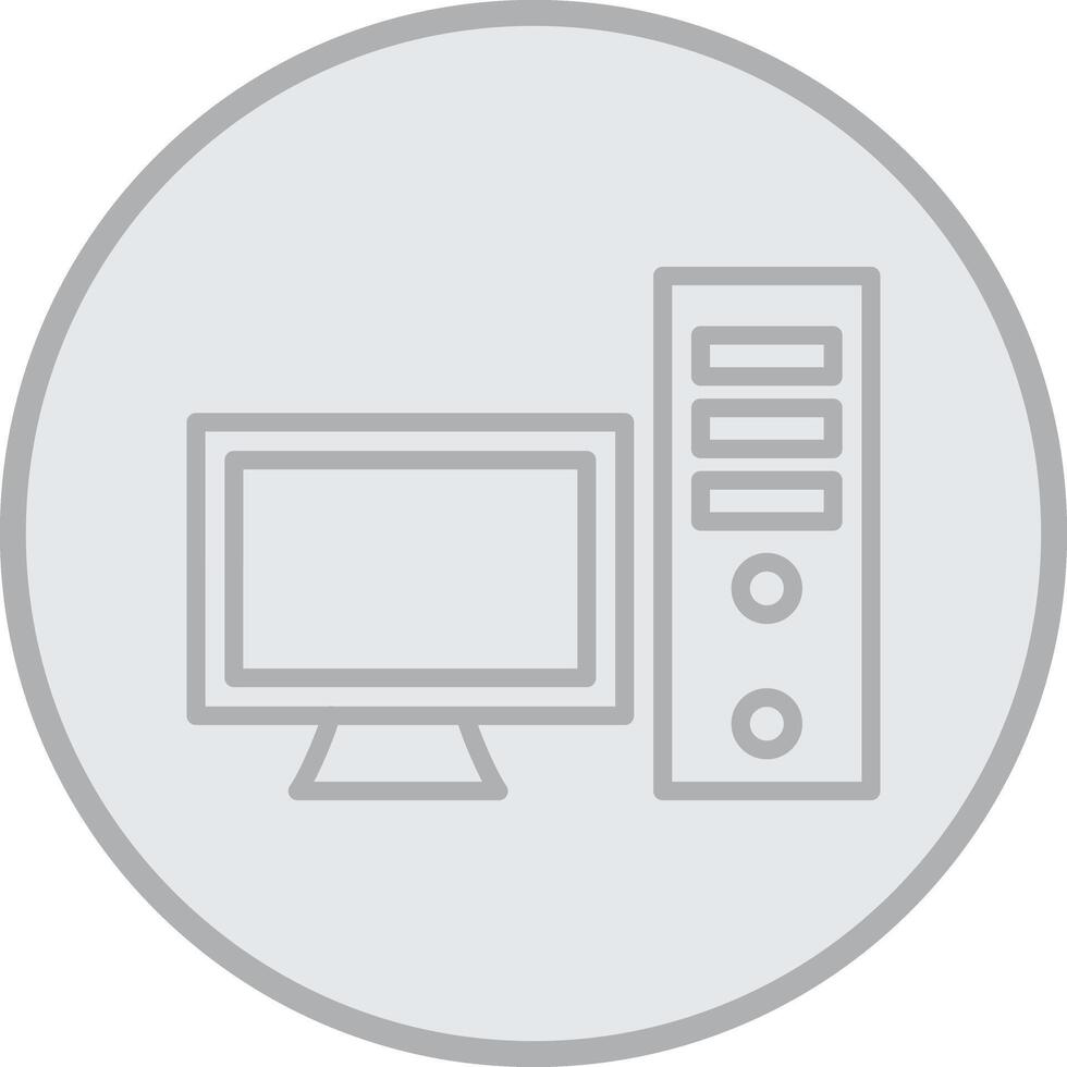 Computer Grey Line Circle Icon vector