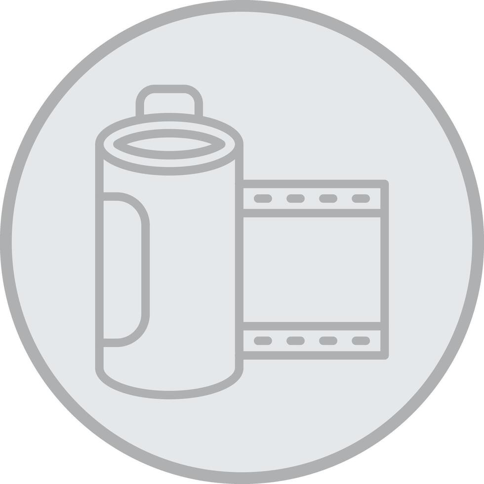 Film Roll Grey Line Circle Icon vector
