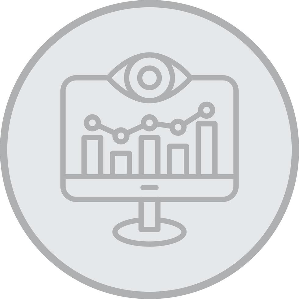 Monitoring Grey Line Circle Icon vector
