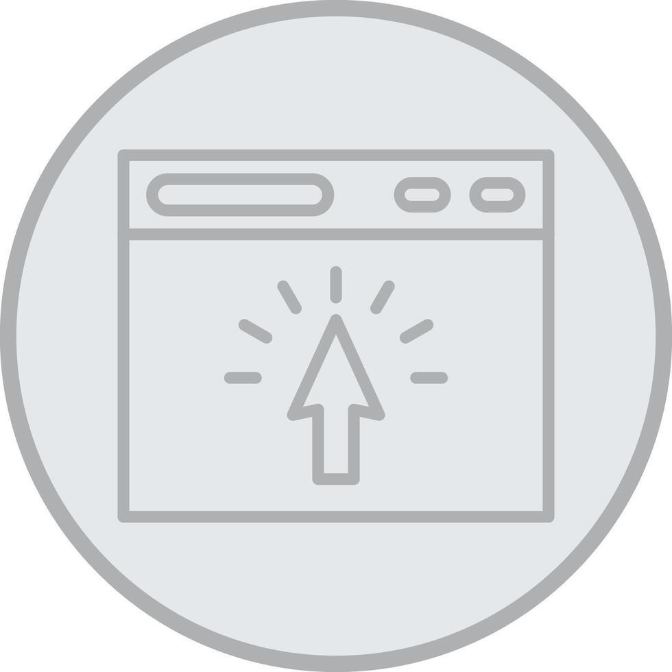 Click Through Grey Line Circle Icon vector