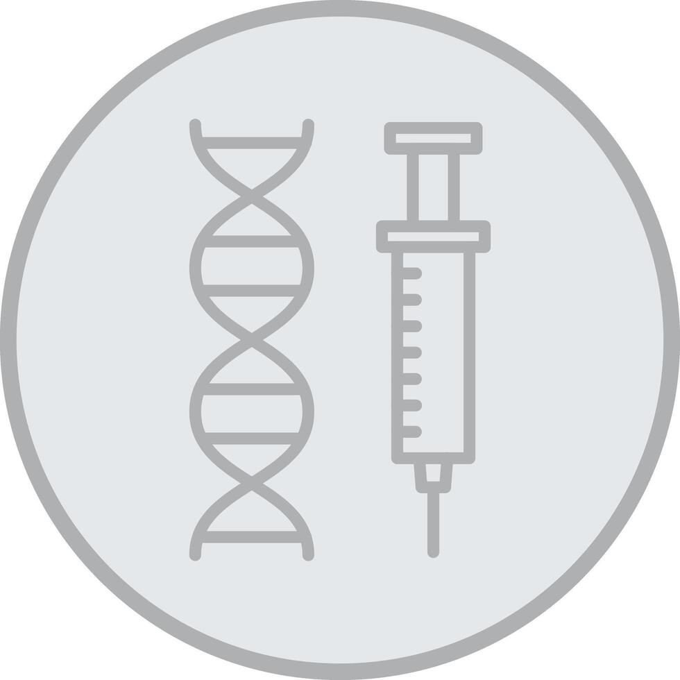 Genetic Engineering Grey Line Circle Icon vector
