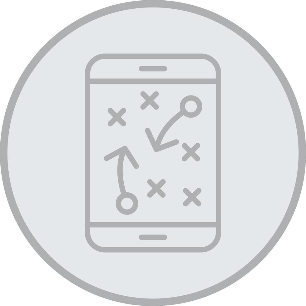 Strategy Planning Grey Line Circle Icon vector