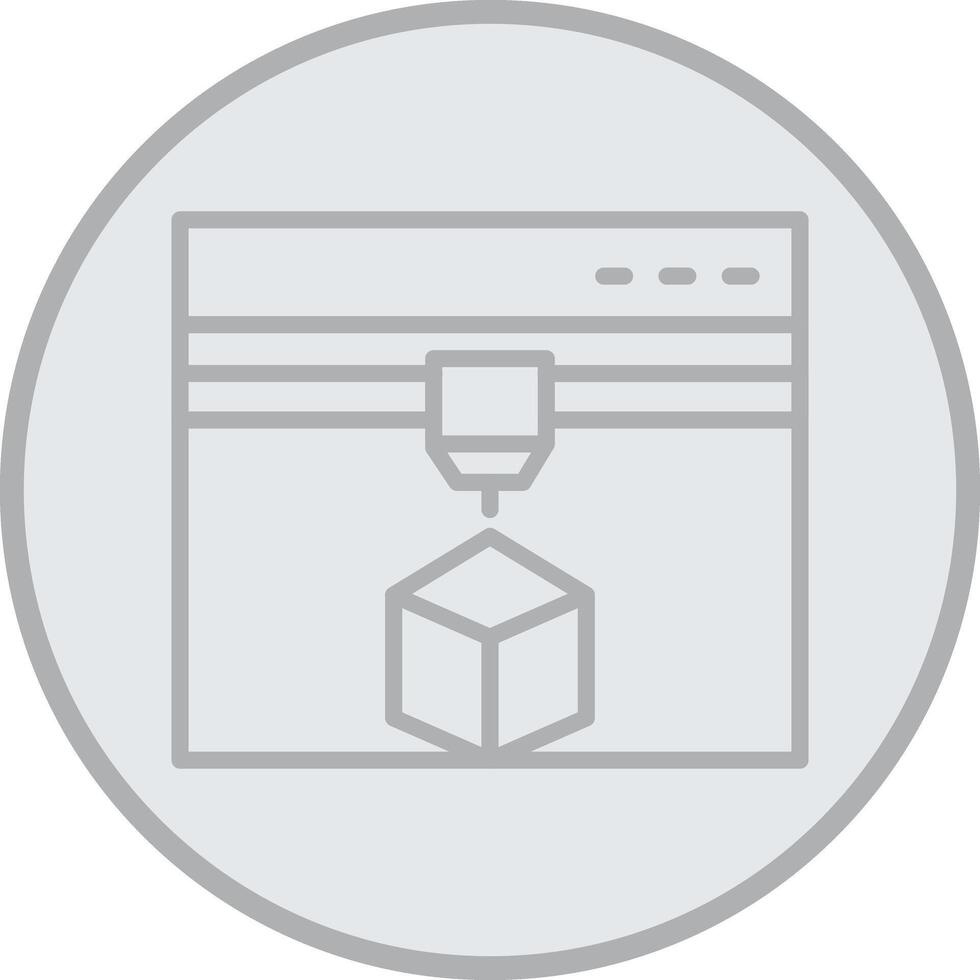 3d Printing Grey Line Circle Icon vector