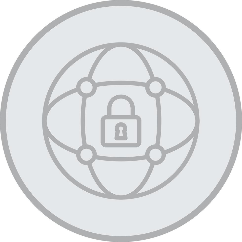 Cyberspace Grey Line Circle Icon vector